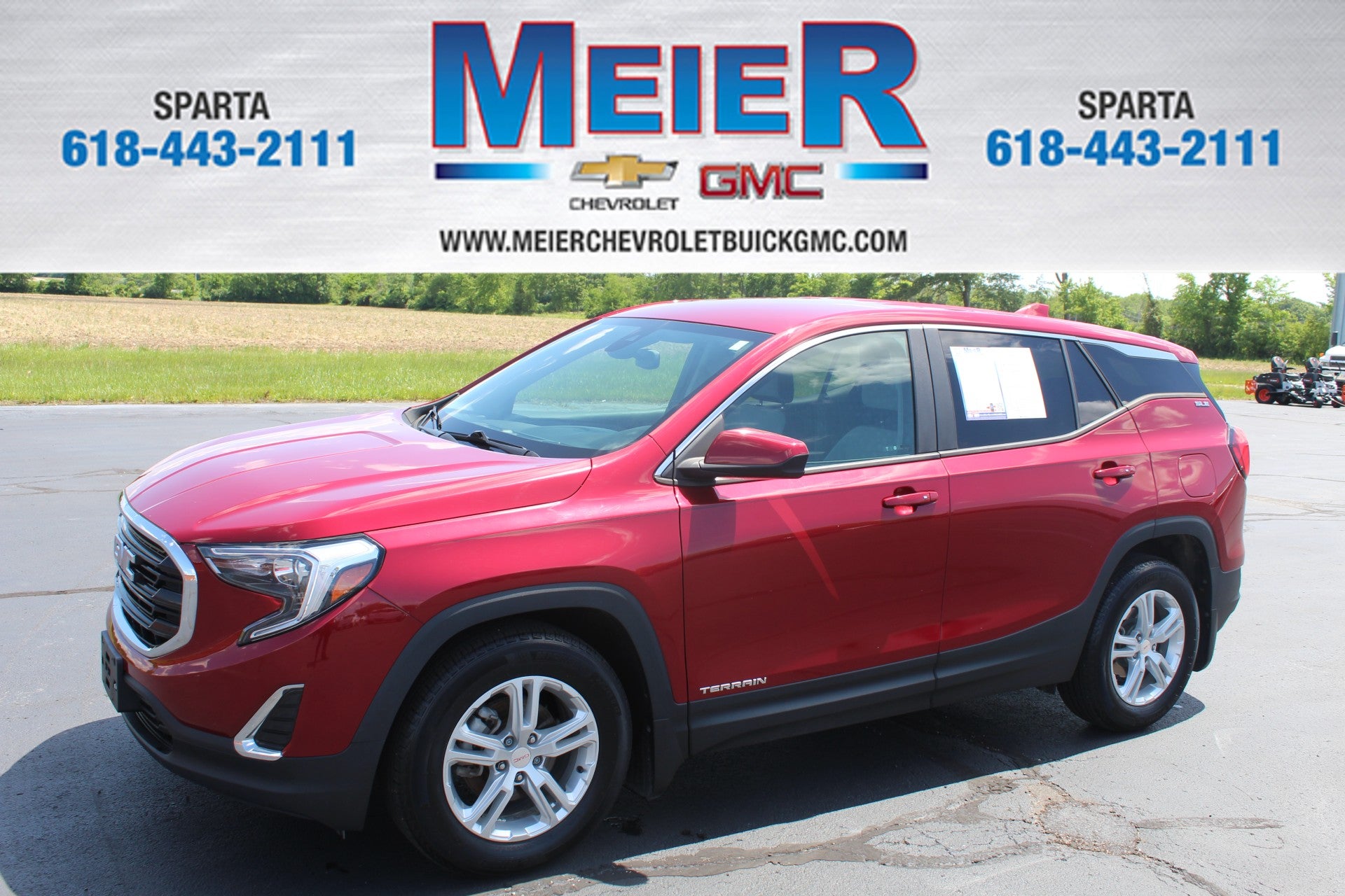2021 GMC Terrain SLE in Red Quartz Tintcoat — front three-quarter view
