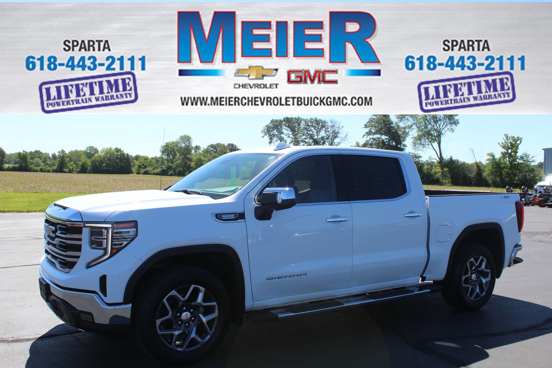 2024 GMC Sierra 1500 SLT in Summit White — front three-quarter view