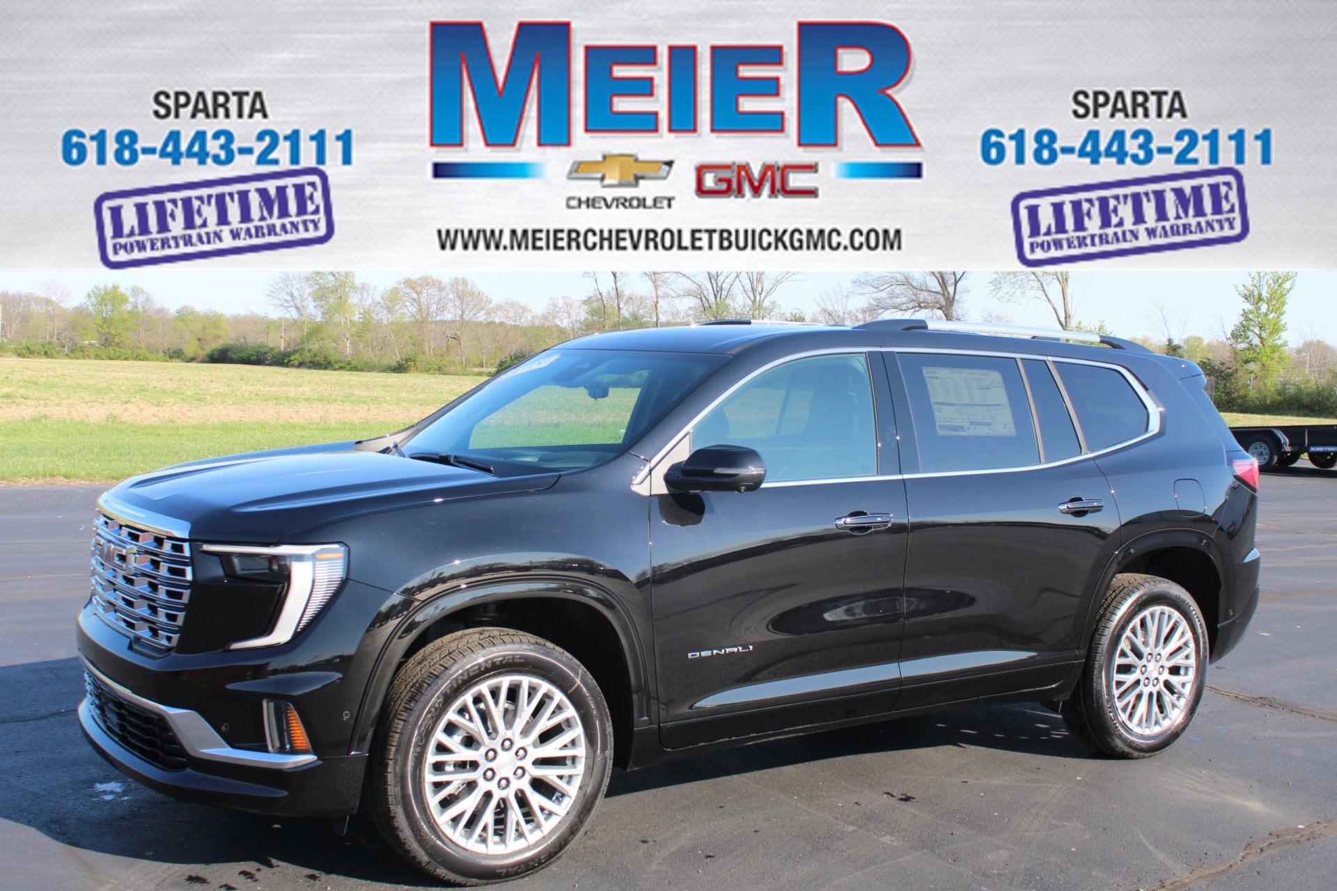 2026 GMC Acadia Denali in Ebony Twilight Metallic — front three-quarter view